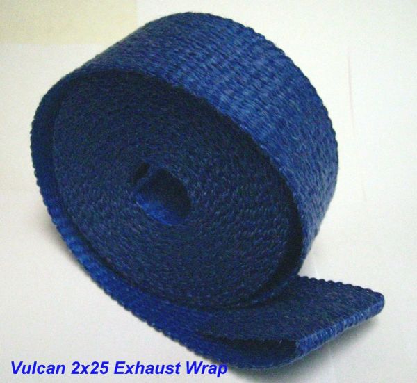 Blue Colored Thermal Header Exhaust Wrap 2X25 Roll - Made in USA