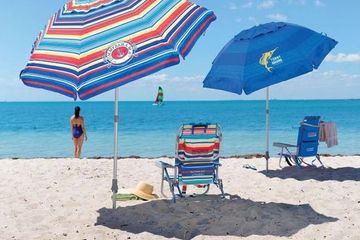 2 Tommy Bahama back pack style chairs with a large Tommy umbrella

$80 - 5 to 7 days
$40 - 1 to 4 da