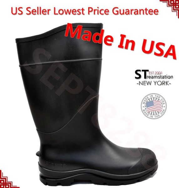 L&M 14 Mens Waterproof Rain Rubber Boots Shoes Slip-Resistant =Made In  USA=