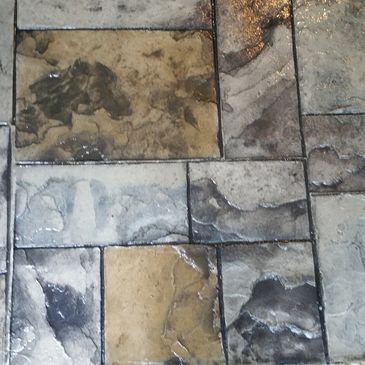 Stamped Concrete with Stain
