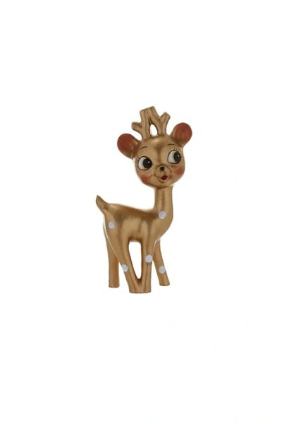 Kitschy Polka Dot Doe Eyed Golden Deer