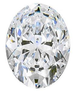 1.50 carat Oval Cut Lab Grown Genuine Diamond D- VS2
