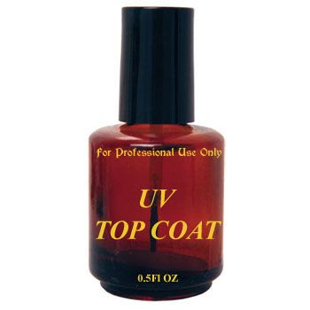 Imprinted Amber Bottle - UVTop Coat 0.5oz