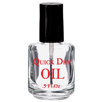 Imprinted Clear Bottle - Quick Dry Oil 0.5oz