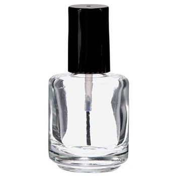 Clear Nail Polish Bottle with Brush & Cap 0.5oz