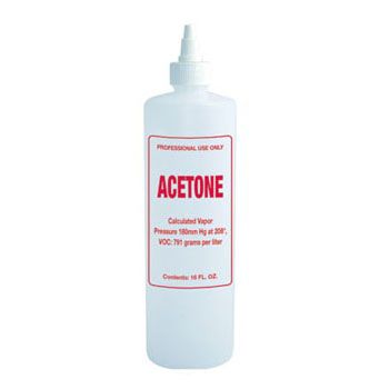 Imprinted Nail Solution Bottle - Acetone 16oz