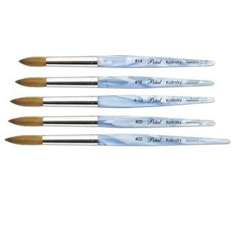 Petal Kolinsky Acrylic Brush - Blue Marble