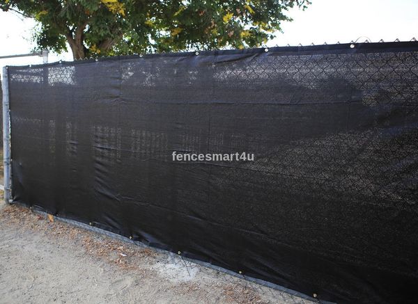 Fence Privacy Screen Windscreen Cover Fabric Shade Tarp Netting 5' x 50' Black