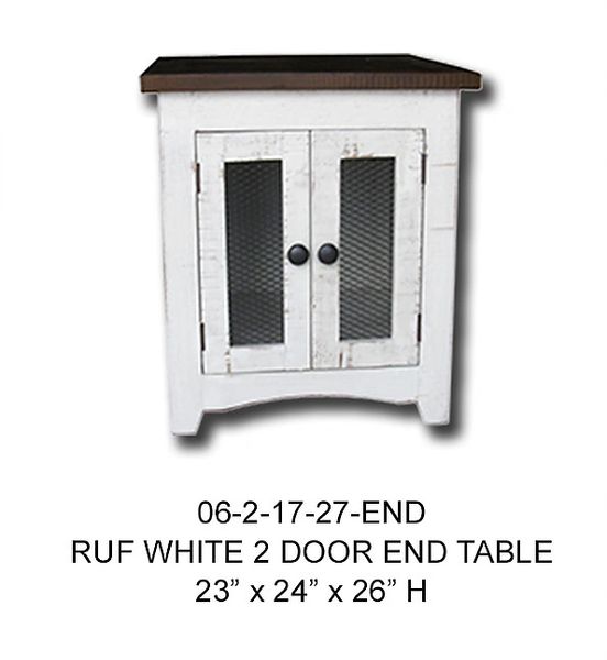 Ruff White Glide Door Barn Door End Table La Hacienda