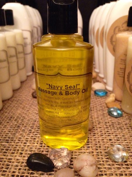 "NAVY SEAL" Coconut Oil Infused Body and Massage Oil 4 oz