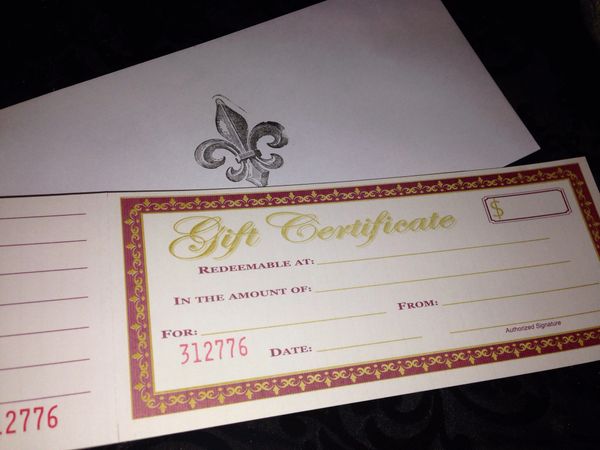 $25 Dollar Gift Certificates