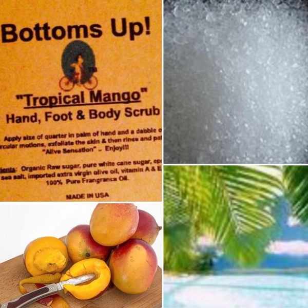 "Tropical Mango" Pure Oil infused Hand Foot & Body Scrub 8 oz