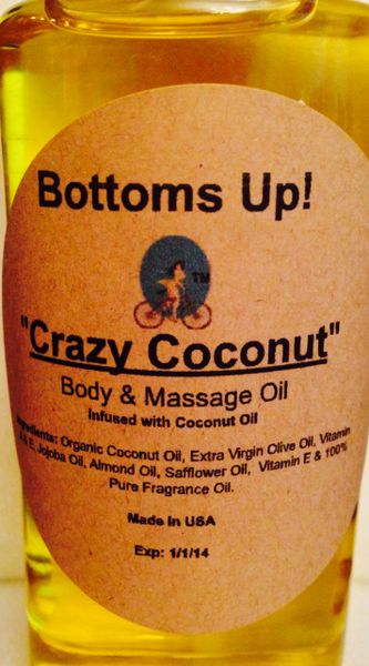 "Crazy Coconut" Coconut Oil Infused Body & Massage Oil 4 oz