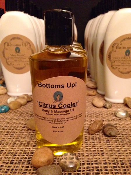 "Citrus Cooler" Coconut Oil Infused Body and Massage Oil 4 oz