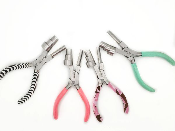 The Beadsmith Big Wrapper Pliers U2013 Multi-Step Wrapping Tool 13 16 20mm Barrels 7 Inches Long 1 25 Stainless Steel Jaws Cushioned Grips Use Shape Rings Make