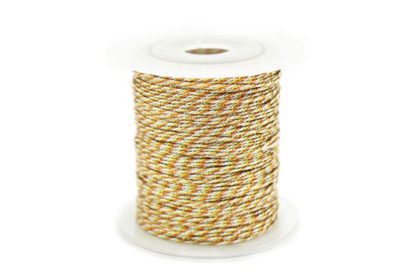 0.5 Metallic Cord Yellow, Green, Orange Tri-colored Cord | Designs Wire