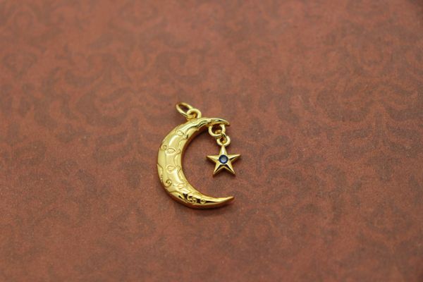 Star Hanging Moon Pendant | 20x16mm | | Designs Wire