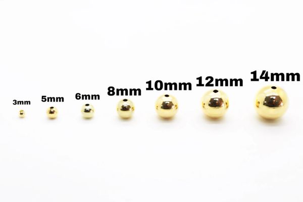 5 Gram 18 KT Gold Plated Ball Spacers | Sizes: 2.5mm, 3mm, 4mm, 5mm ...