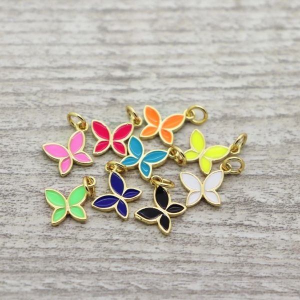Gold Plated Neon Mini Butterfly Pendant/Charm | 9x6mm | One Unit 1x ...