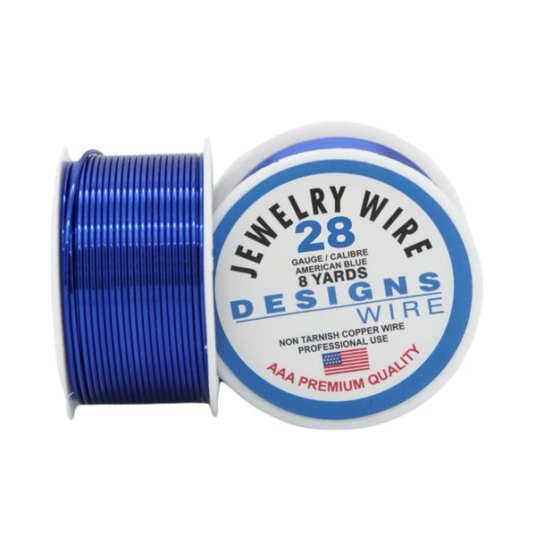 Colored Copper Wire 28 Gauge American Blue 40 Yards