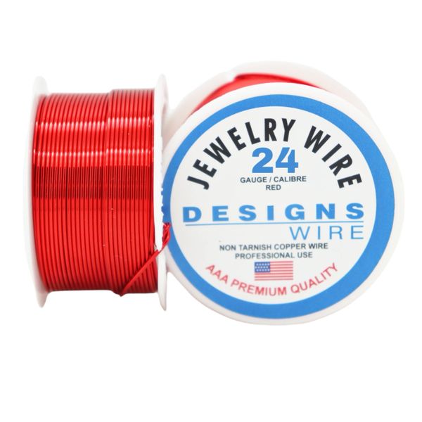 Colored Copper Wire 24 Gauge Red 20 Yards | Designs Wire