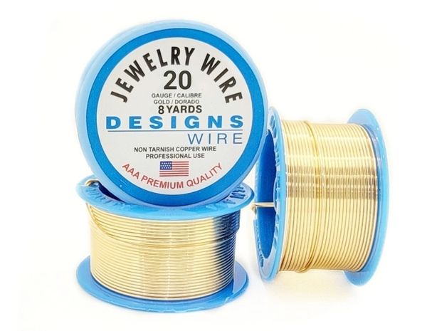 Satin Gold Color Wire in 20 Gauge, 22 Gauge, and 24 Gauge Appx 22 Meters  Total - JSKIT1017