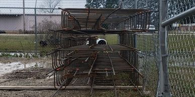 These Footings were pre asembled at our shop and delivered to Fleming Farms in Huntsville, AL . 