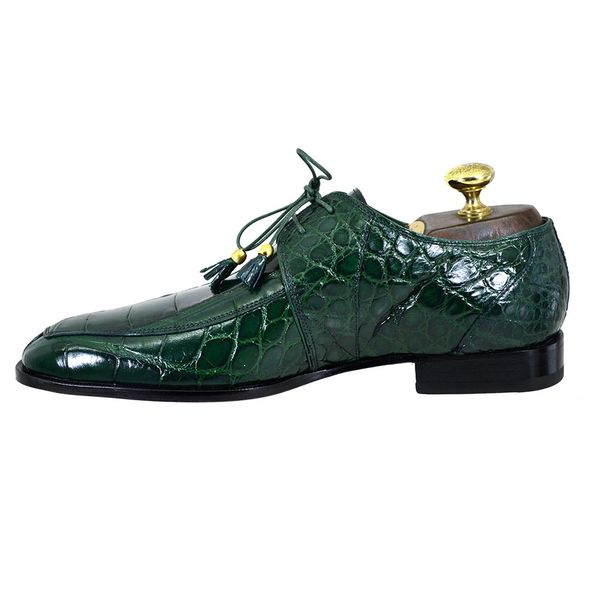 Mauri 4910 Forrest Green Body Alligator Dress Shoe