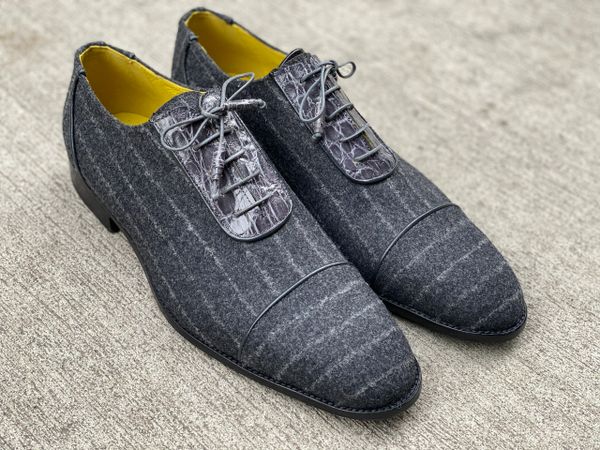 Sheriff Collection x Mauri 4796 Charcoal Gray Cashmere Dress Shoe ...