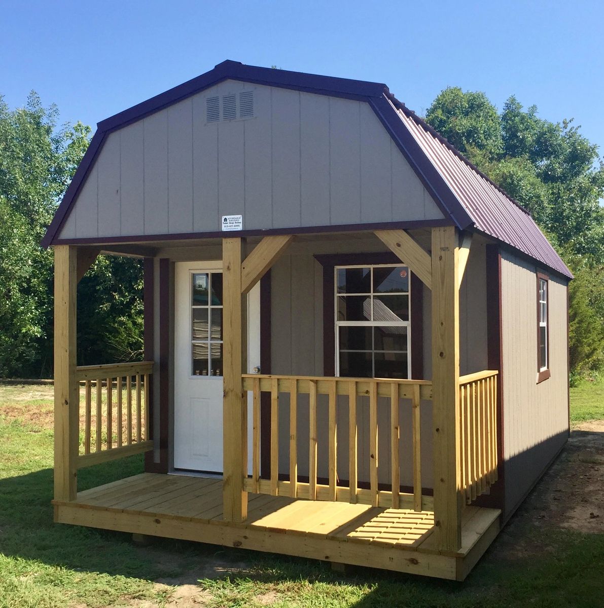 10x20 Lofted Porch Cabin price is per month