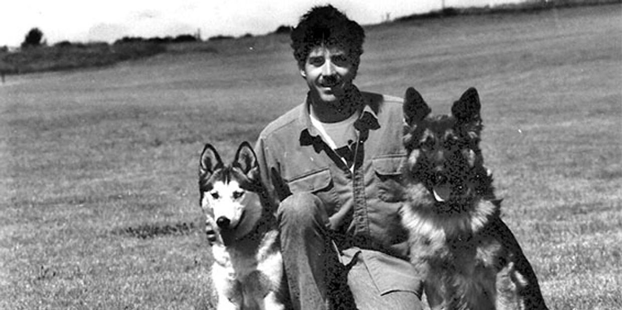 Roy Hayes of K9 Advantage with Dutchess and Kato at the Berkley Marina in 1989