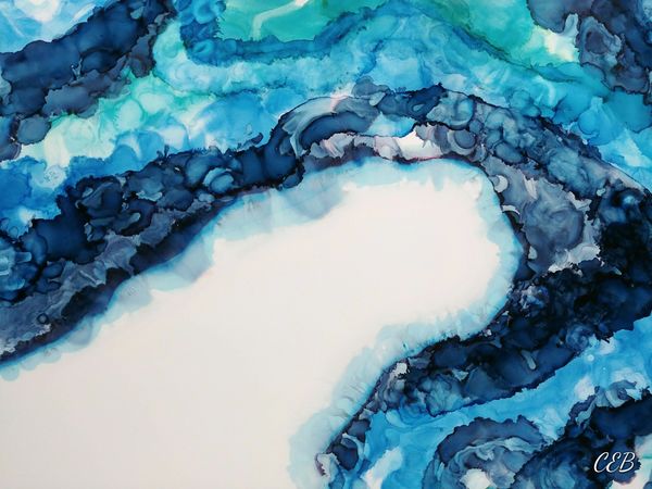 Original matted Custom Alcohol Ink Artwork