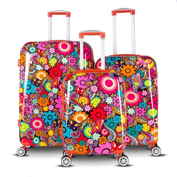 Gabbiano The Floral Collection 3 Piece Expandable Hardside Spinner Luggage Set