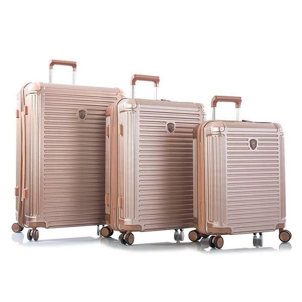 Heys Edge 3 Piece Hardside Spinner Luggage Set - Rose Gold