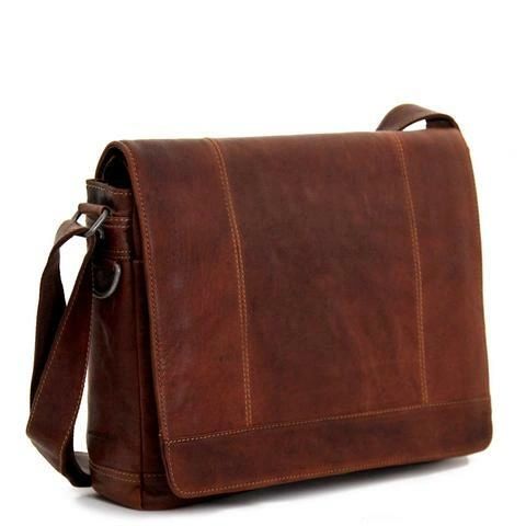 Jack Georges Voyager Full Size Leather Messenger Bag - 7315