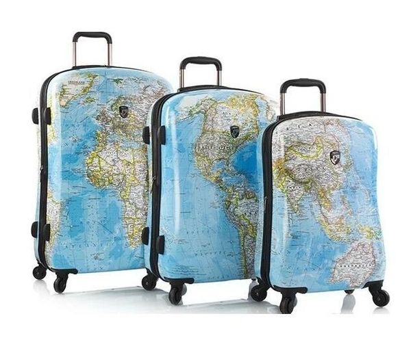 Heys Journey 2G Maps 3 Piece Hardside Spinner Luggage Set