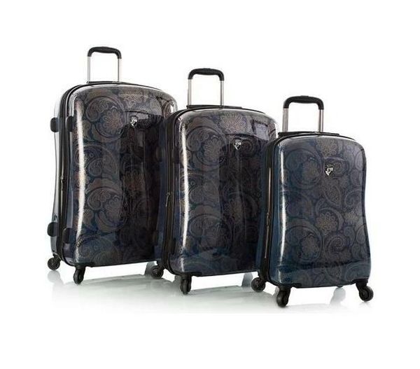 Heys Indigo Paisley 3 Piece Hardside Spinner Luggage Set