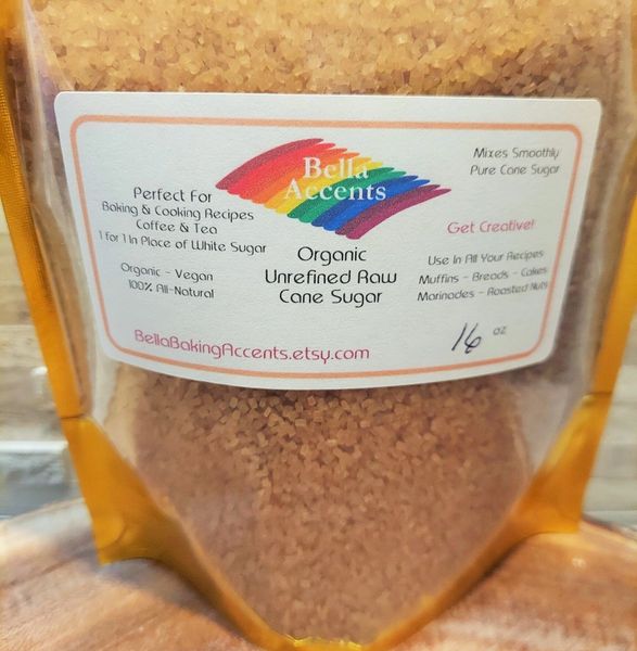 Unrefined Raw Cane Sugar Organic Raw Sugar Unbleached, Unrefined, Untouched Just Pure All