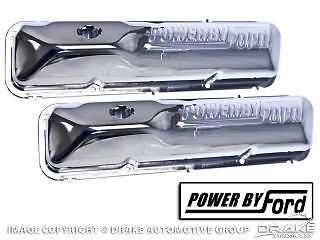 Chrome Power by Ford Valve Covers 1968-1969 FE 428 Cobra Jet 390 GT Mustang ALL