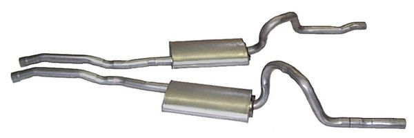 1970 Dual Exhaust System 2.25" Mach 1 (Staggered Shocks)