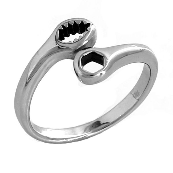 Stainless Steel Small Wrench Ring Debria's Designs Steel Biker Jewelry