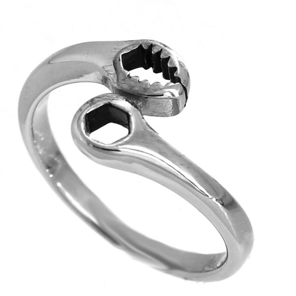Stainless Steel Small Wrench Ring Debria's Designs Steel Biker Jewelry