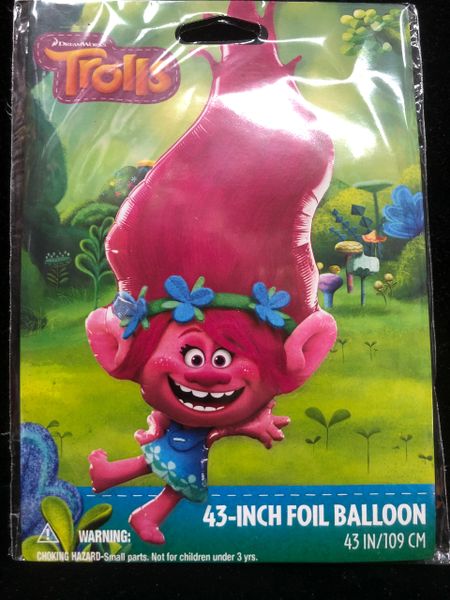 Trolls Queen Poppy Troll Super Shape Foil Balloon, 43in