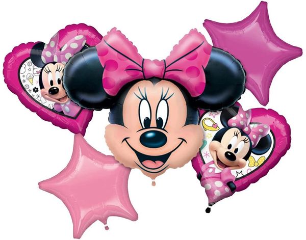 Minnie Mouse Foil Balloon Bouquet - 5pcs
