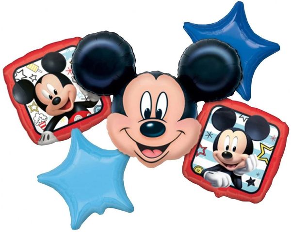 Mickey Mouse Foil Balloon Bouquet - 5pcs