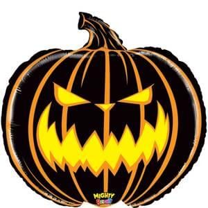 Halloween, Scary Pumpkin Shape Foil Balloon, 28in - Halloween Decorations - Halloween Balloons