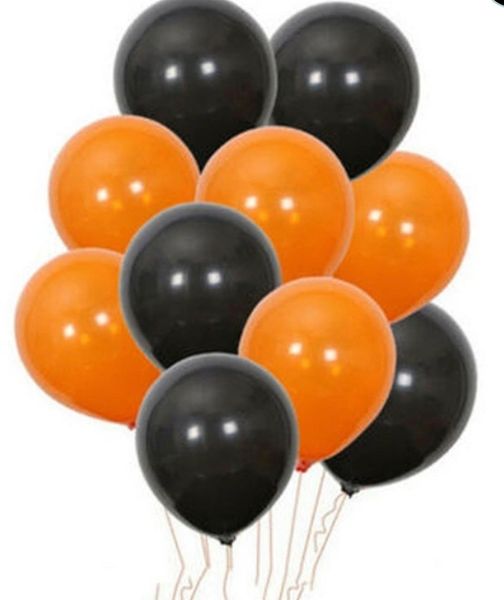 Black, Orange Latex Balloons, 11in - 8ct - Halloween Decorations - Halloween Balloons