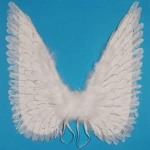 Silver Glitter Angel Wings Accessory, 24in - White Wings -Purim - Halloween Spirit - under $20