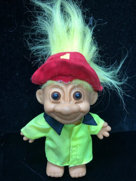 SALE - Rare Fire Fighter Troll Doll, 6in - by Russ Berrie