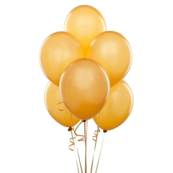 8 Gold Pearlized Latex Balloons, 12in - Gold Balloons - Thanksgivng